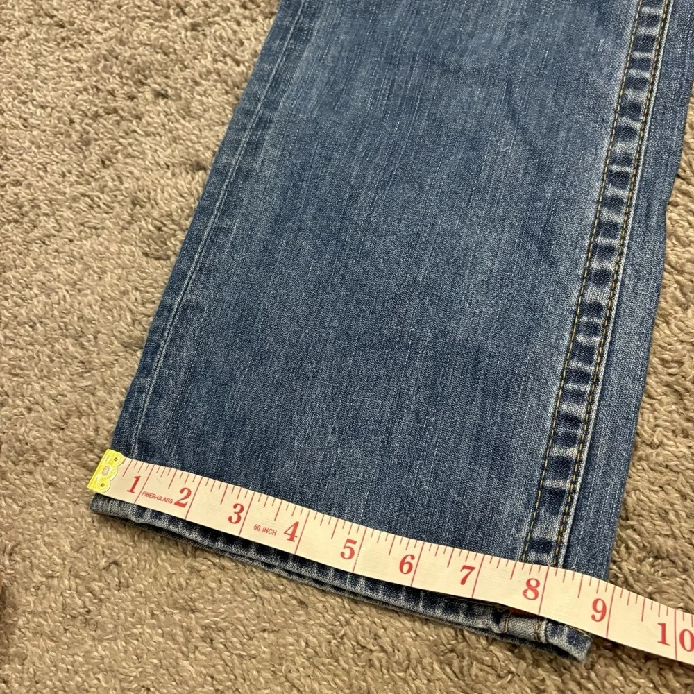 True Religion Straight Leg Pocket Flaps OM Denim Blue Jeans Dhum Men's 36x34